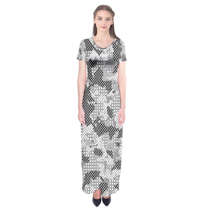 Camouflage Patterns Short Sleeve Maxi Dress