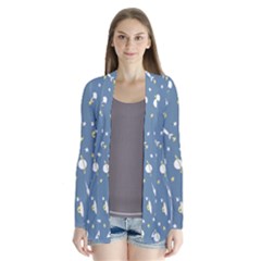 Space Rockets Pattern Drape Collar Cardigan by BangZart