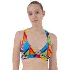 Peace Sign Animals Pattern Sweetheart Sports Bra