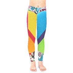 Peace Sign Animals Pattern Kids  Legging