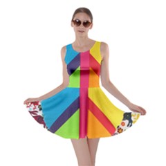 Peace Sign Animals Pattern Skater Dress by BangZart