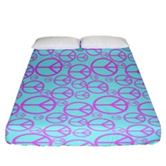 Peace Sign Backgrounds Fitted Sheet (california King Size) by BangZart