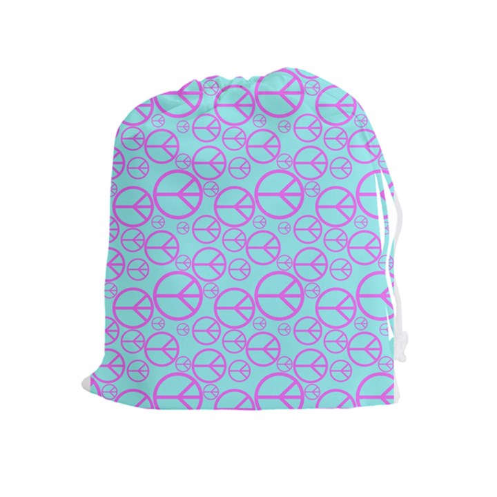 Peace Sign Backgrounds Drawstring Pouches (Extra Large)