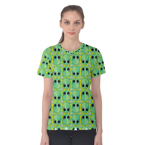 Alien Pattern Women s Cotton Tee by BangZart