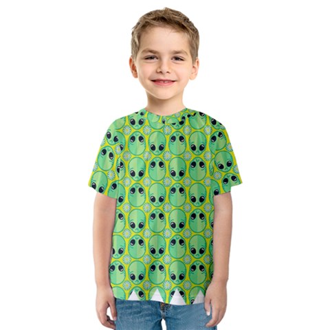 Alien Pattern Kids  Sport Mesh Tee by BangZart