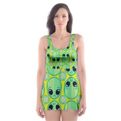 Alien Pattern Skater Dress Swimsuit by BangZart