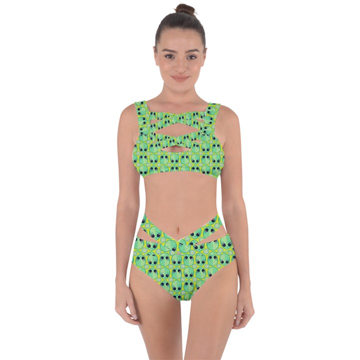 Alien Pattern Bandaged Up Bikini Set 