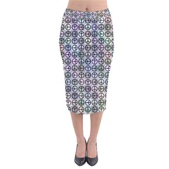 Peace Pattern Velvet Midi Pencil Skirt by BangZart