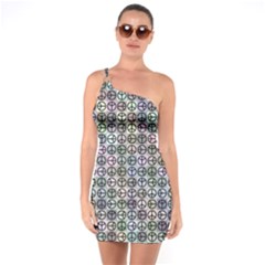 Peace Pattern One Soulder Bodycon Dress