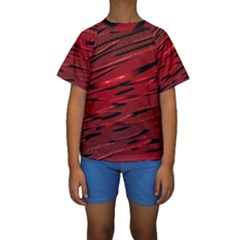 Alien Sine Pattern Kids  Short Sleeve Swimwear by BangZart