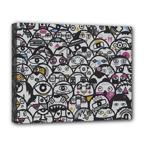 Alien Crowd Pattern Deluxe Canvas 20  X 16   by BangZart