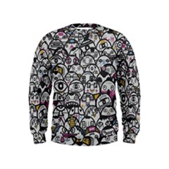 Alien Crowd Pattern Kids  Sweatshirt by BangZart