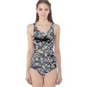 Alien Crowd Pattern One Piece Swimsuit View1