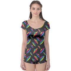 Alien Patterns Vector Graphic Boyleg Leotard  by BangZart