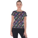 Alien Patterns Vector Graphic Short Sleeve Sports Top  View1