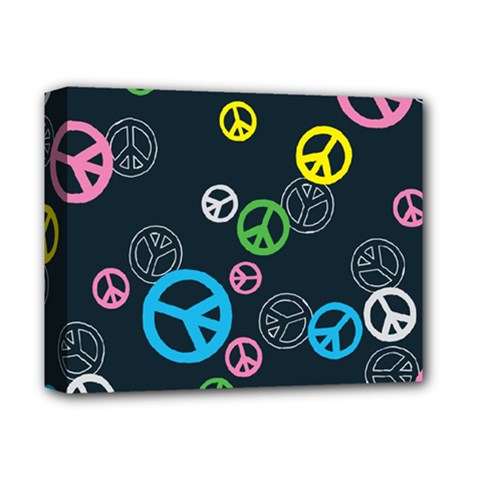 Peace & Love Pattern Deluxe Canvas 14  X 11  by BangZart