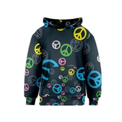 Peace & Love Pattern Kids  Pullover Hoodie by BangZart