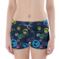 Peace & Love Pattern Boyleg Bikini Wrap Bottoms