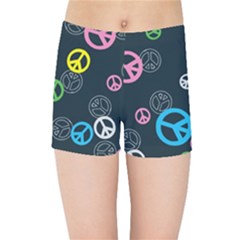 Peace & Love Pattern Kids Sports Shorts