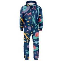 Alien Pattern Blue Hooded Jumpsuit (men)  by BangZart