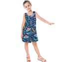 Alien Pattern Blue Kids  Sleeveless Dress View1