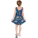 Alien Pattern Blue Kids  Sleeveless Dress View2