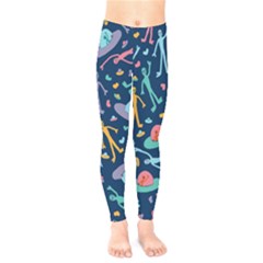 Alien Pattern Blue Kids  Legging