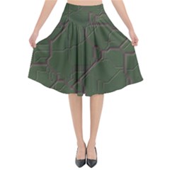 Alien Wires Texture Flared Midi Skirt by BangZart