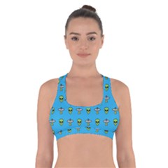 Alien Pattern Cross Back Sports Bra by BangZart