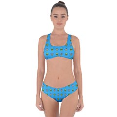 Alien Pattern Criss Cross Bikini Set