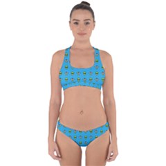 Alien Pattern Cross Back Hipster Bikini Set