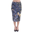 Monster Cover Pattern Velvet Midi Pencil Skirt View1