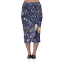 Monster Cover Pattern Velvet Midi Pencil Skirt View2