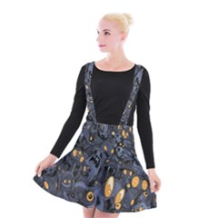 Monster Cover Pattern Suspender Skater Skirt by BangZart