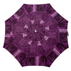 Purple Background Patchwork Flowers Straight Umbrellas by BangZart