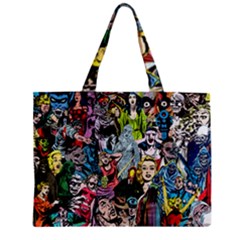 Vintage Horror Collage Pattern Zipper Mini Tote Bag by BangZart