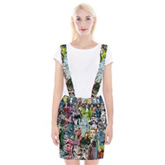 Vintage Horror Collage Pattern Braces Suspender Skirt by BangZart