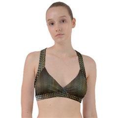 Background Colors Of Green And Gold In A Wave Form Sweetheart Sports Bra