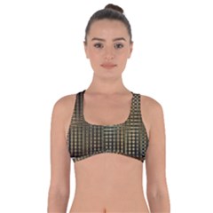 Background Colors Of Green And Gold In A Wave Form Got No Strings Sports Bra