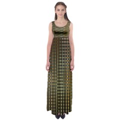 Background Colors Of Green And Gold In A Wave Form Empire Waist Maxi Dress by BangZart