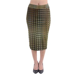 Background Colors Of Green And Gold In A Wave Form Midi Pencil Skirt by BangZart