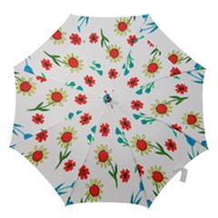 Flowers Fabric Design Hook Handle Umbrellas (large) by BangZart