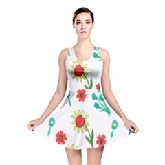 Flowers Fabric Design Reversible Skater Dress by BangZart