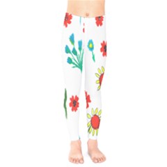 Flowers Fabric Design Kids  Legging