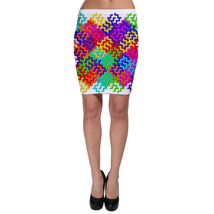 3d Fsm Tessellation Pattern Bodycon Skirt