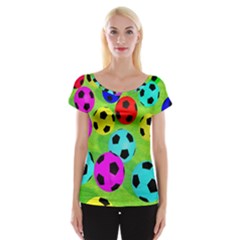 Balls Colors Cap Sleeve Tops by BangZart