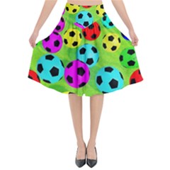 Balls Colors Flared Midi Skirt