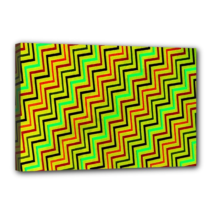 Green Red Brown Zig Zag Background Canvas 18  x 12 