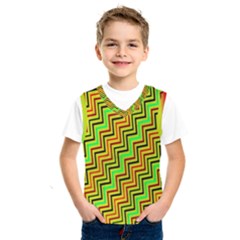 Green Red Brown Zig Zag Background Kids  Sportswear