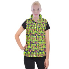 Smiley Monster Women s Button Up Puffer Vest